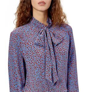 Equipment Olexa Silk Printed Tie Neck Blouse- 80% off MSRP!